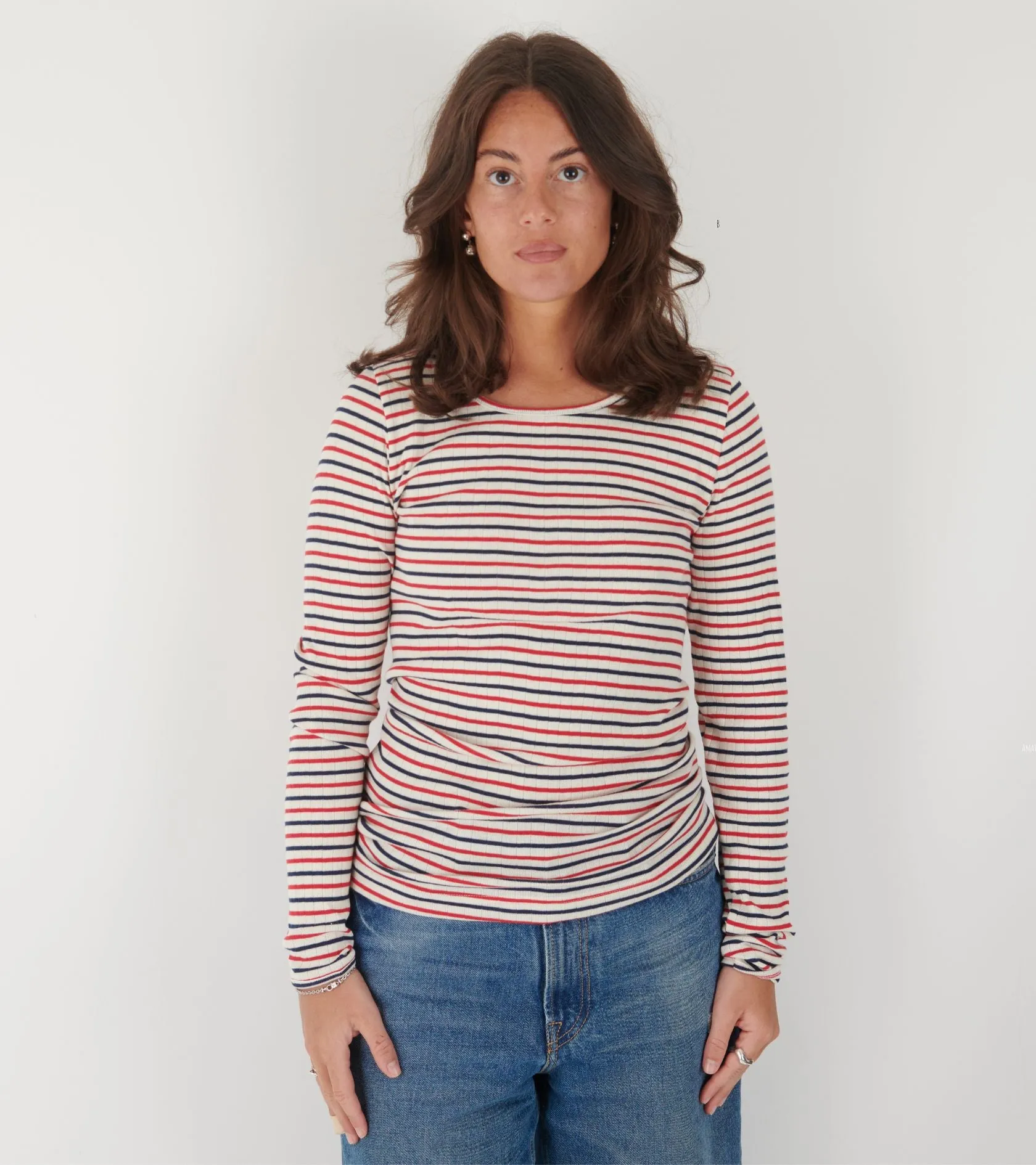 101 Rib Tricolore Ecru/Red/Navy sold by Dr. Adams product image thumbnail 2