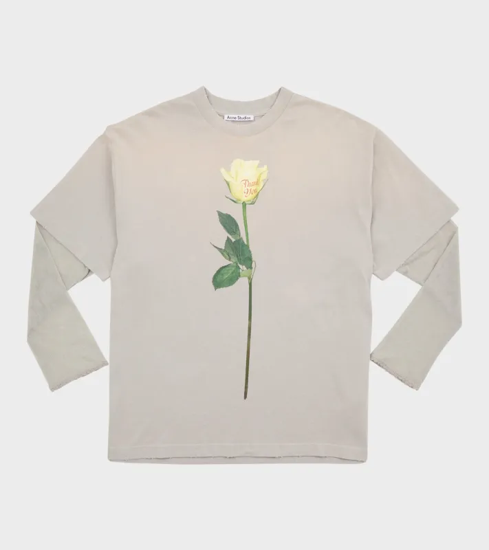 Layered Print T-shirt Light Grey made by Acne Studios