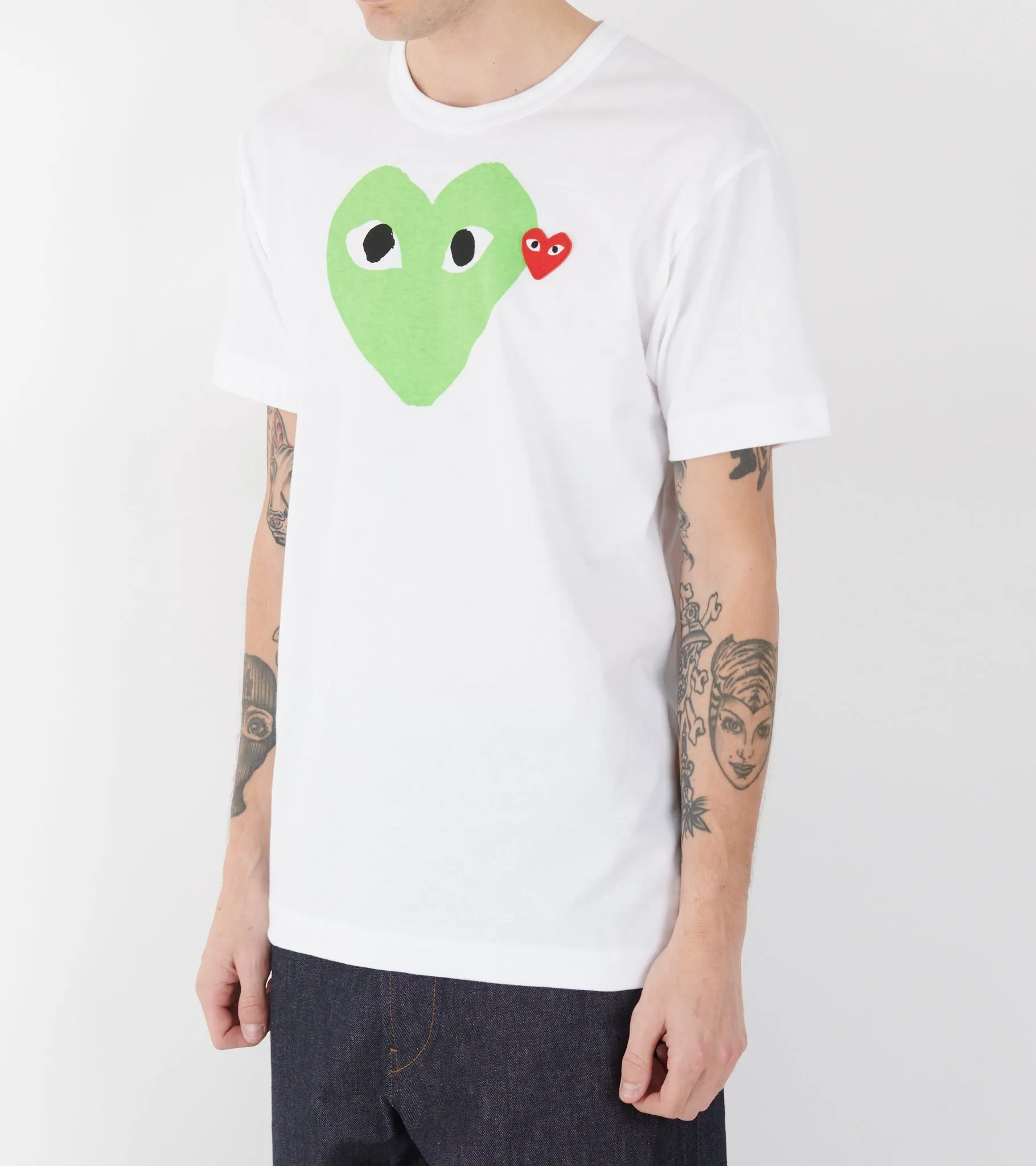 U Big Green Heart T-shirt White sold by Dr. Adams product image thumbnail 3