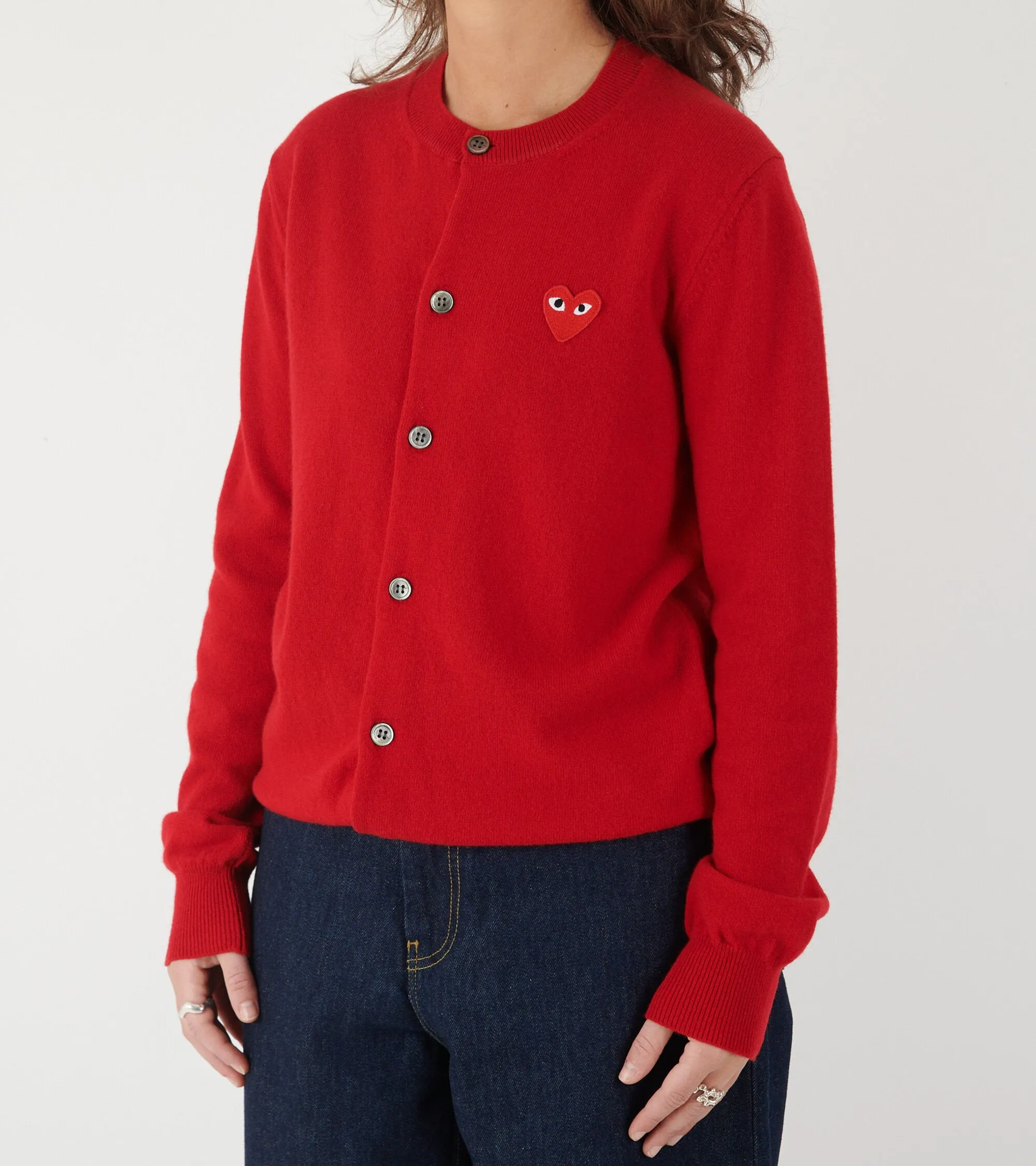 U Red Heart Round Neck Cardigan Red sold by Dr. Adams product image thumbnail 4
