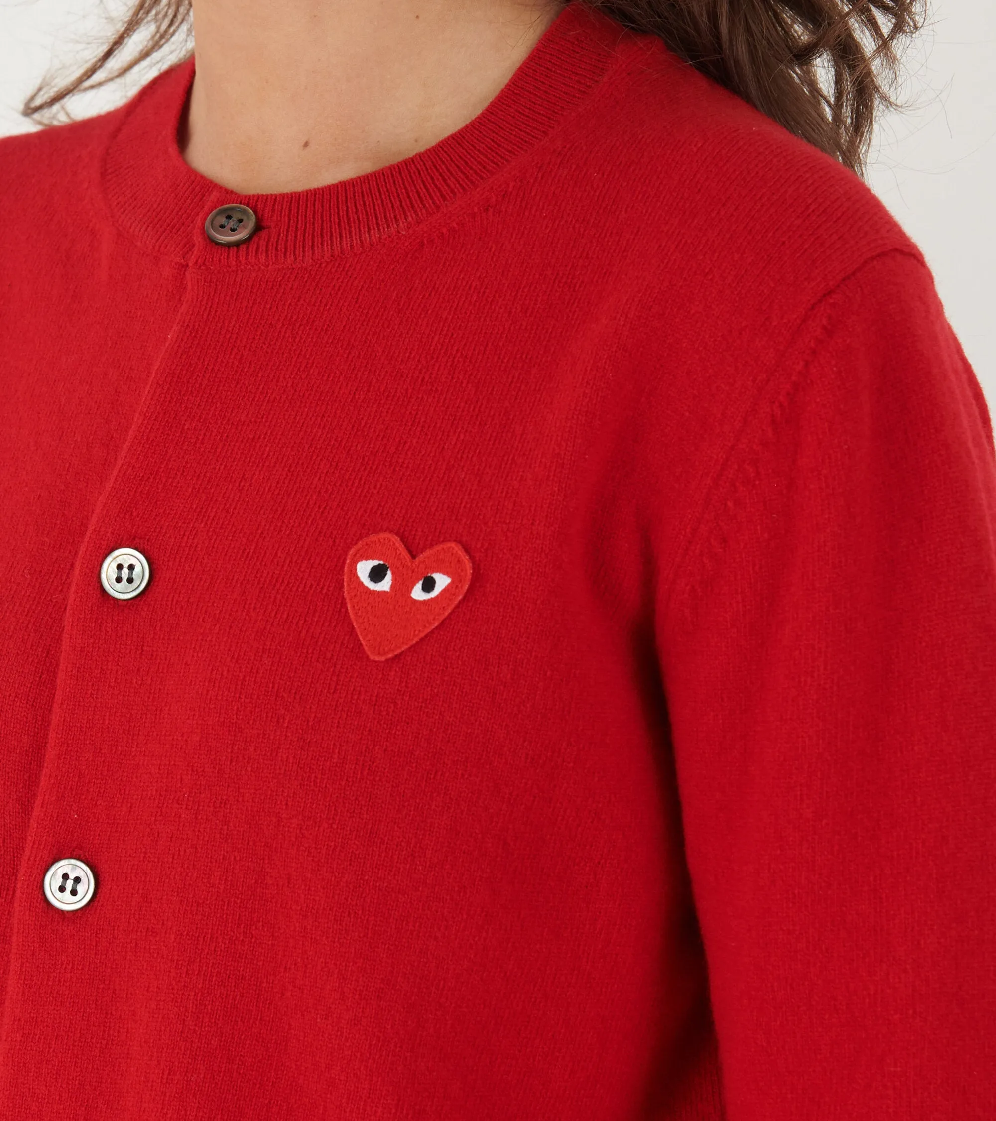 U Red Heart Round Neck Cardigan Red sold by Dr. Adams product image thumbnail 3