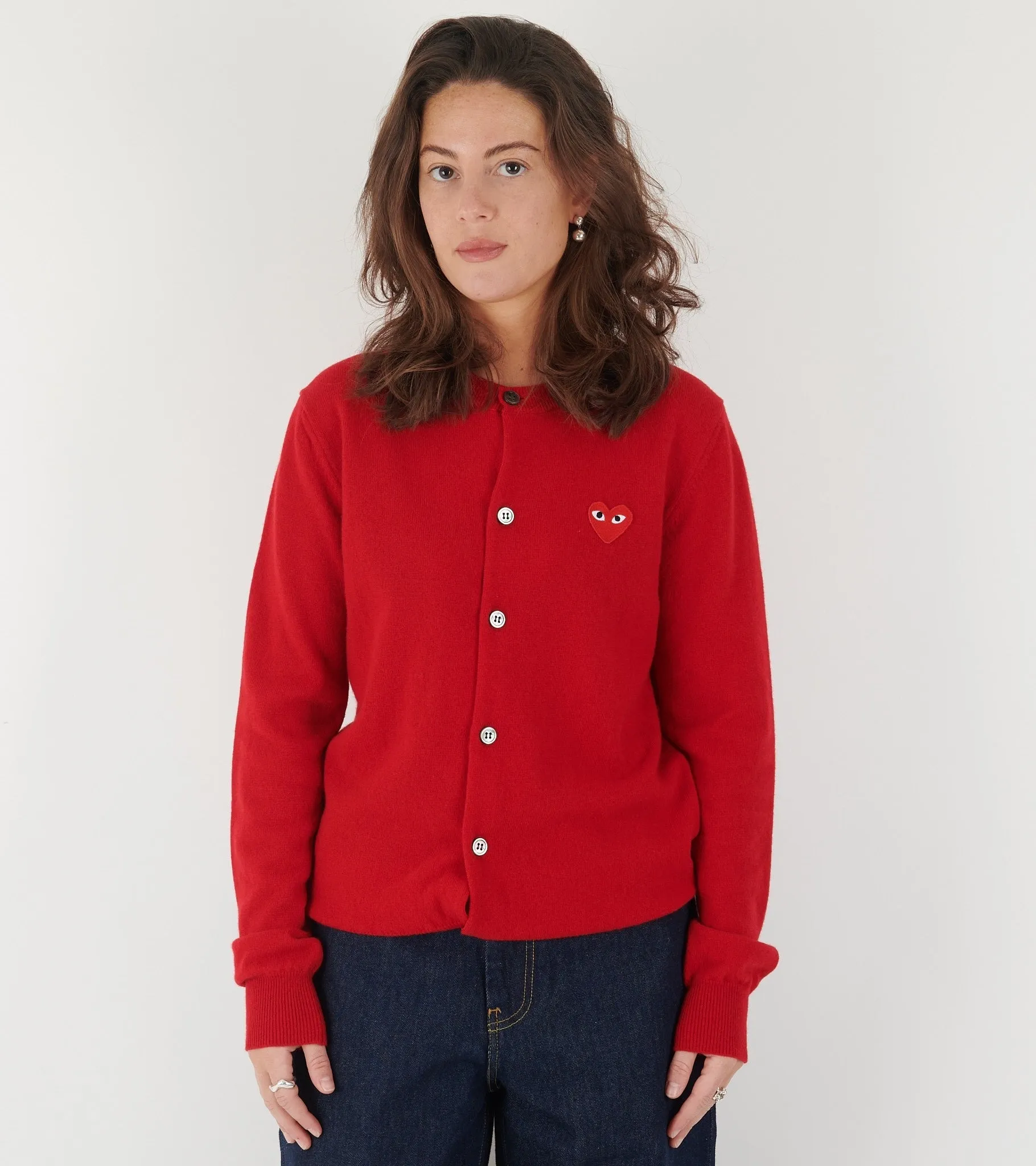 U Red Heart Round Neck Cardigan Red sold by Dr. Adams product image thumbnail 2