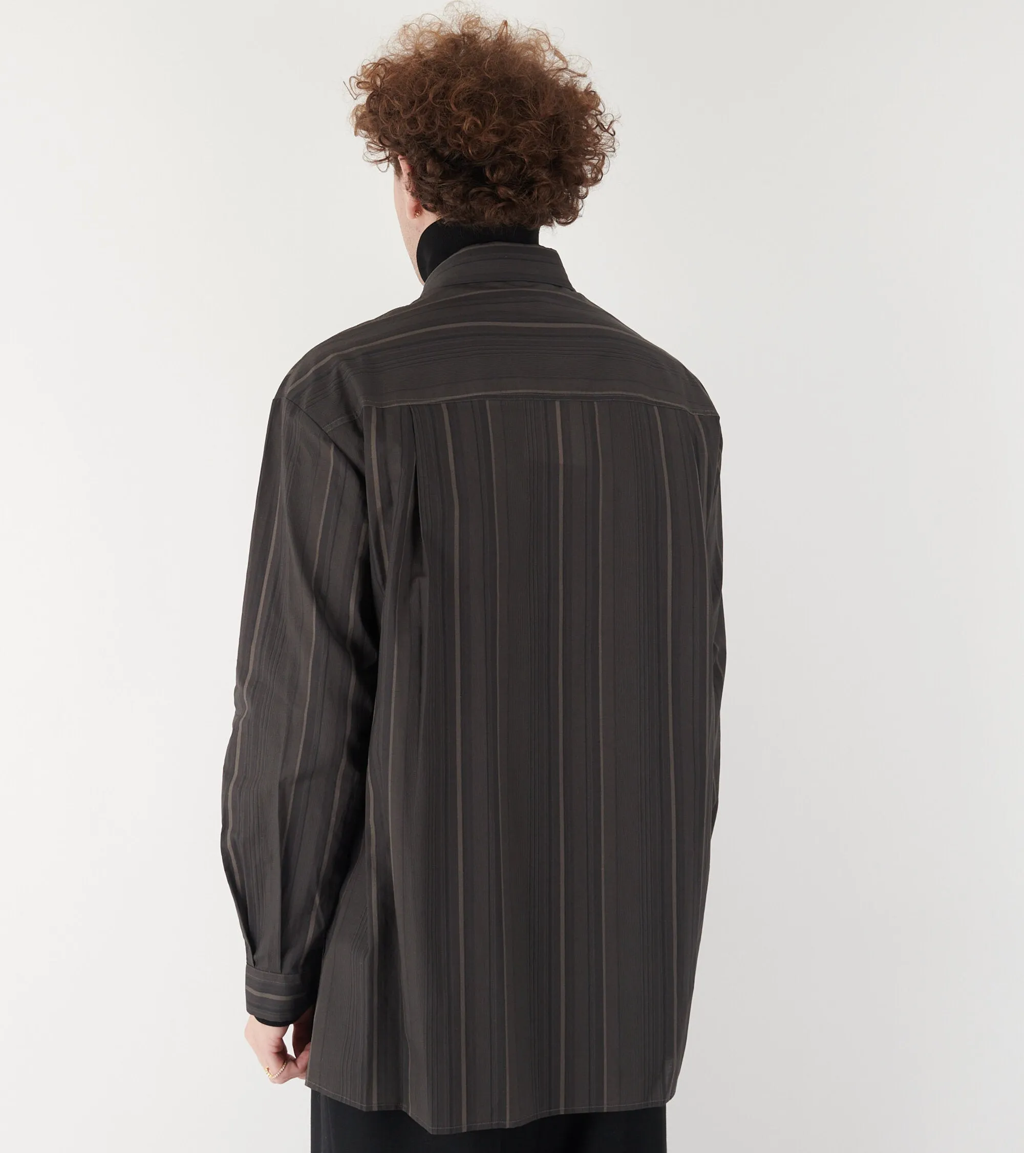 Stripe Square Pocket Oversized Shirt Brown sold by Dr. Adams product image thumbnail 5