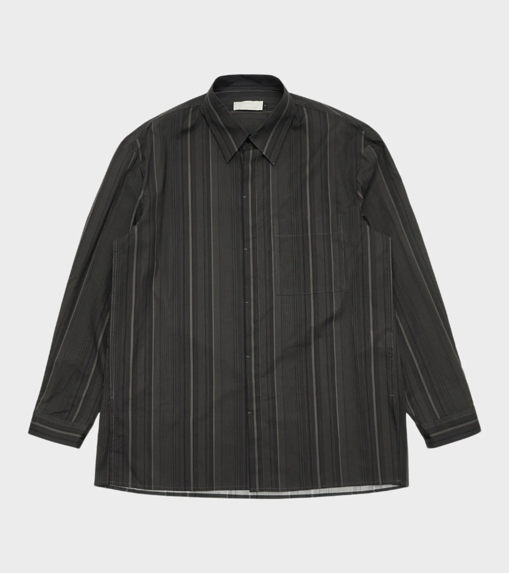 Stripe Square Pocket Oversized Shirt Brown sold by Dr. Adams