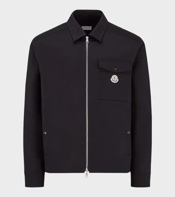 Cotton Blend Shirt Jacket Black made by Moncler