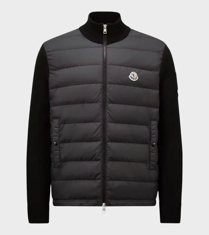 Sleeve Knit Logo Padded Zip-up Cardigan Black sold by Dr. Adams