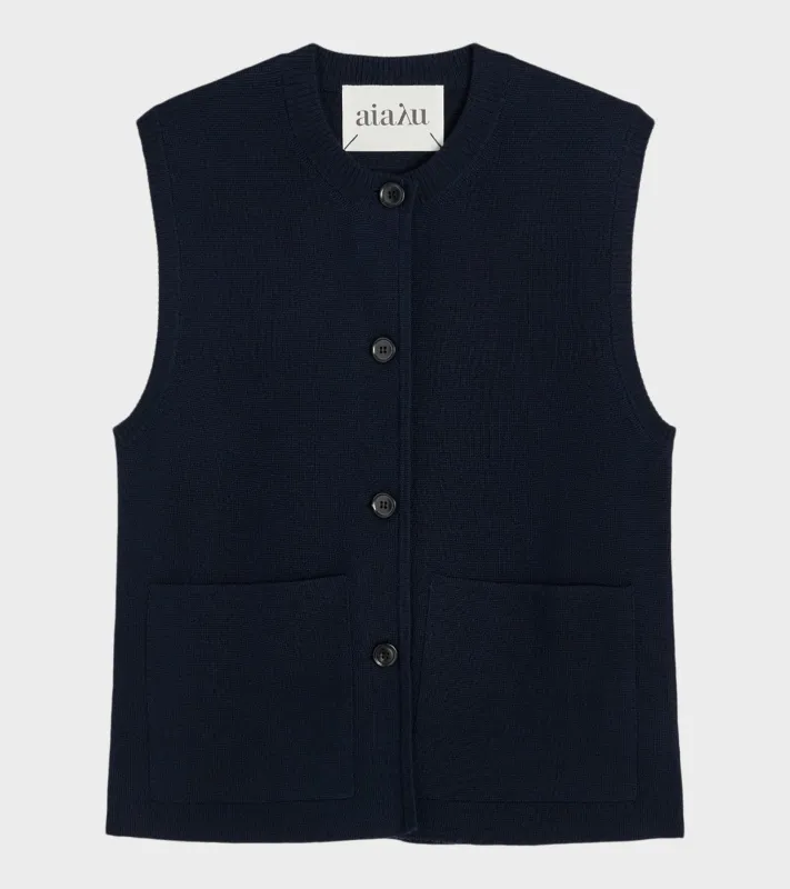 Elva Vest Navy sold by Dr. Adams