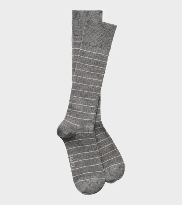 Cotton Long Socks Mix Grey Melange made by aiayu