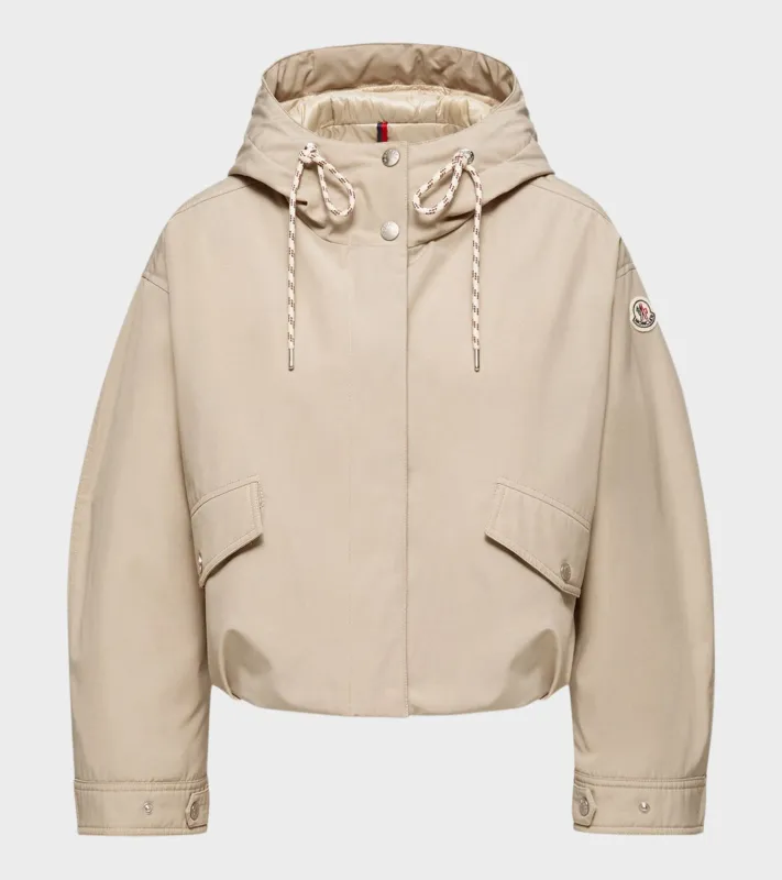 Eucalyptus Hooded Down Jacket Beige made by Moncler