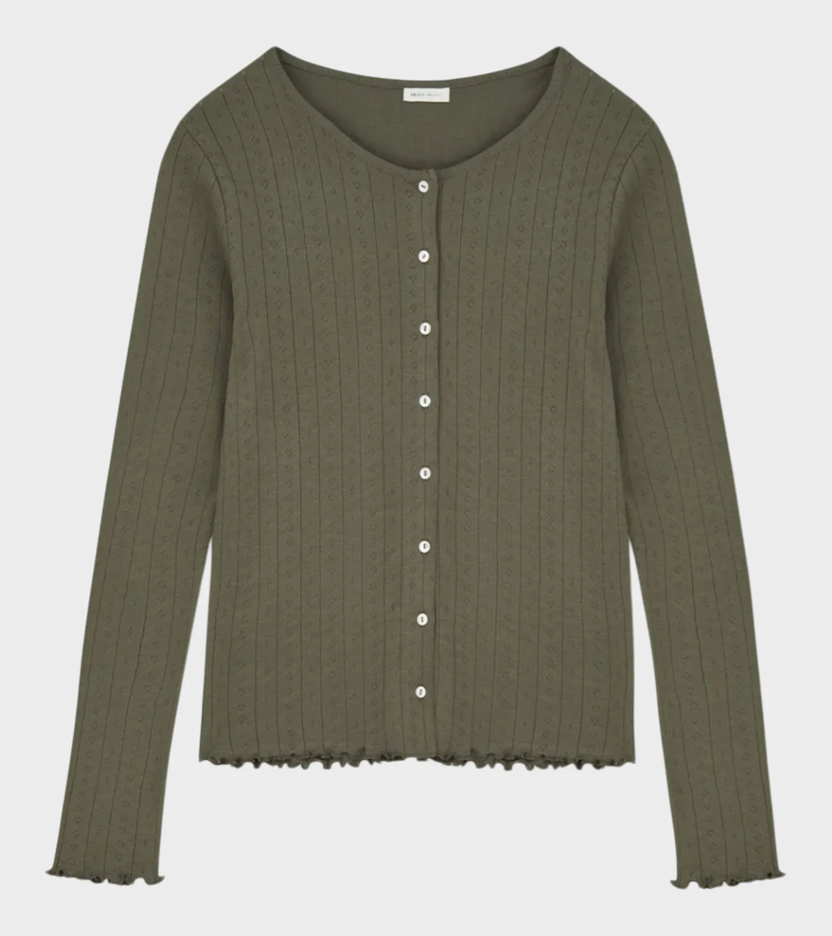 Edie Cardigan Olive sold by Dr. Adams