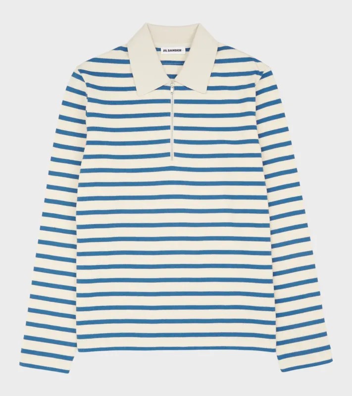 Ribbed Cotton Jersey Stripe L/S Polo Cornsilk sold by Dr. Adams