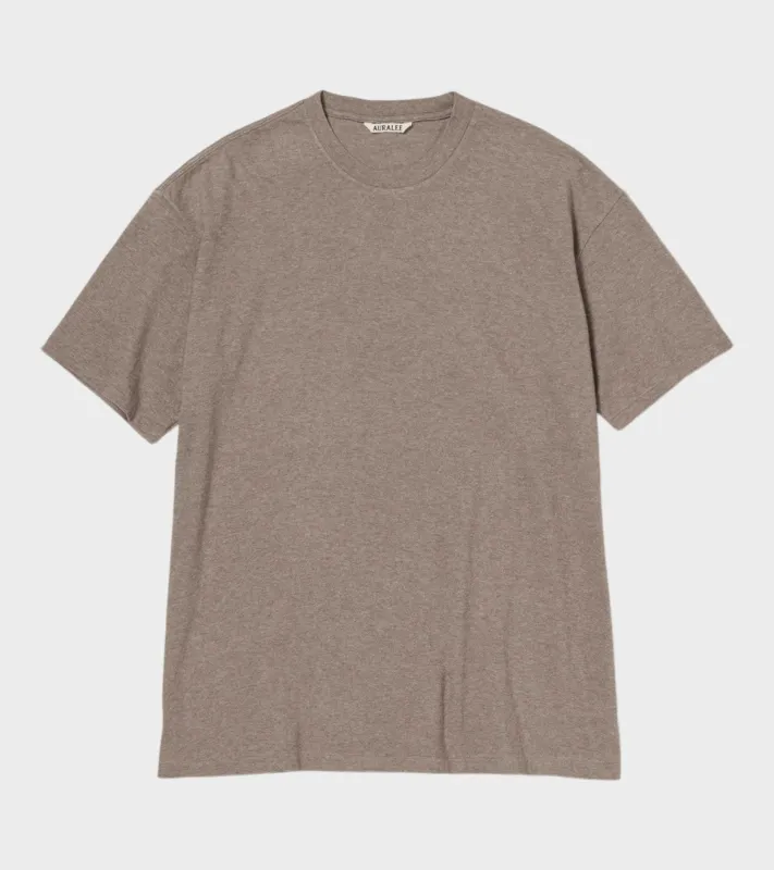 Seamless S/S Tee Top Brown made by Auralee
