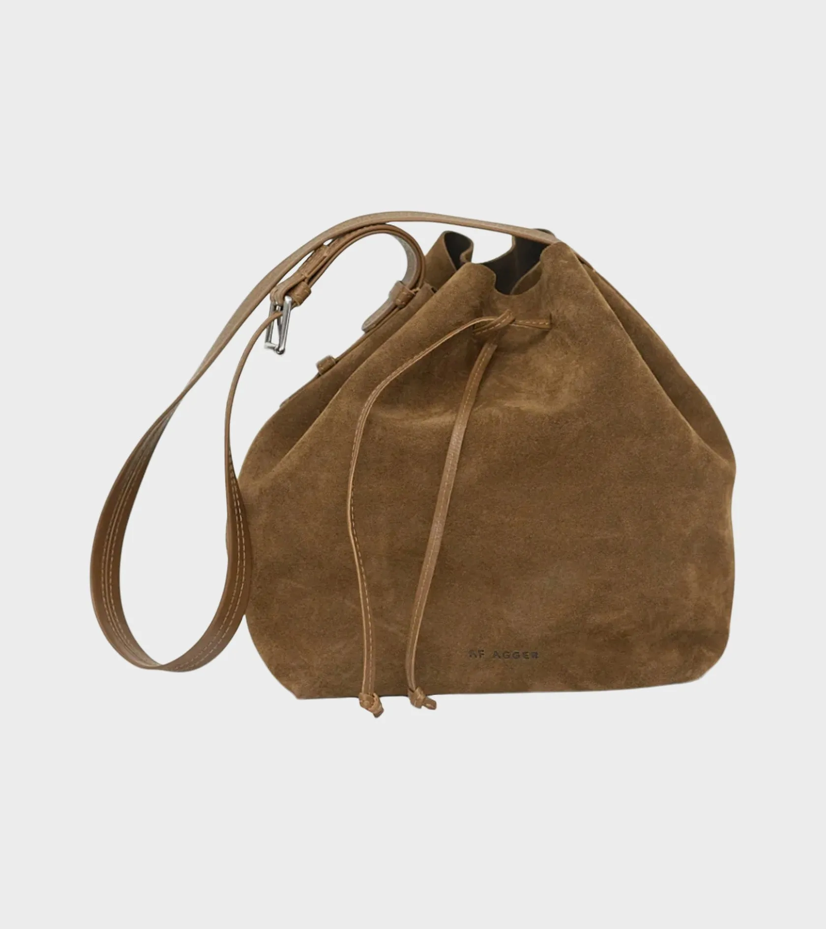 Full Grain Suede Leather Bucket Bag Militare Brown sold by Dr. Adams