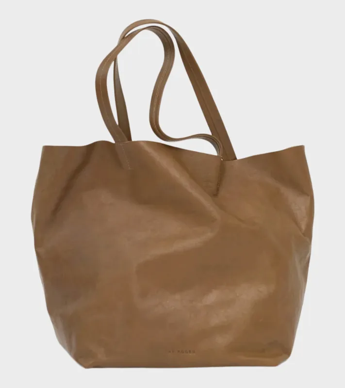 Full Grain Leather Tote Bag Militare Brown made by AF Agger