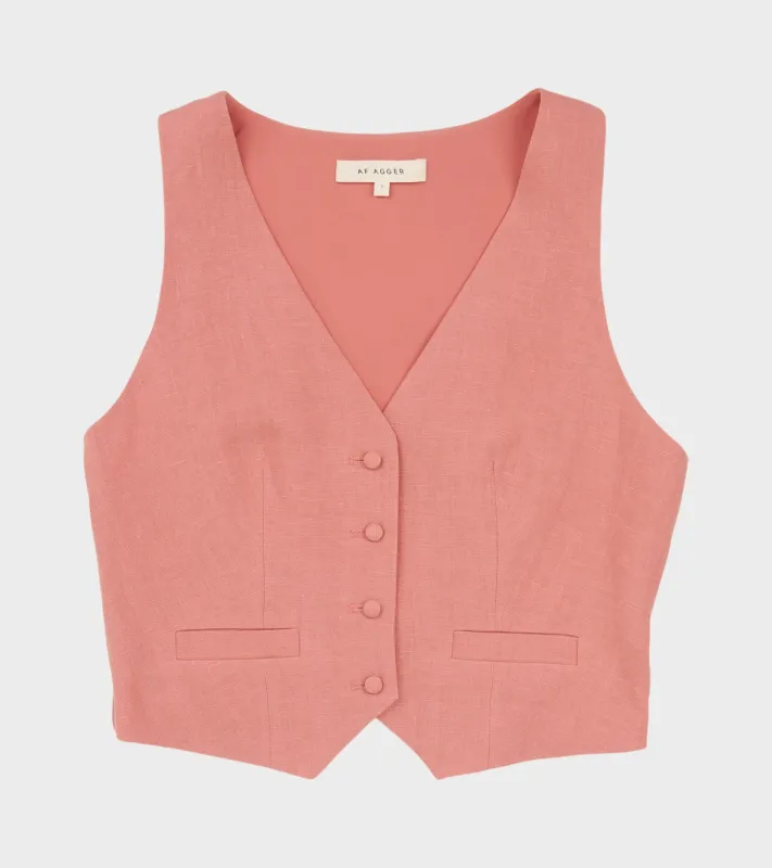 Linen Vest Raspberry sold by Dr. Adams