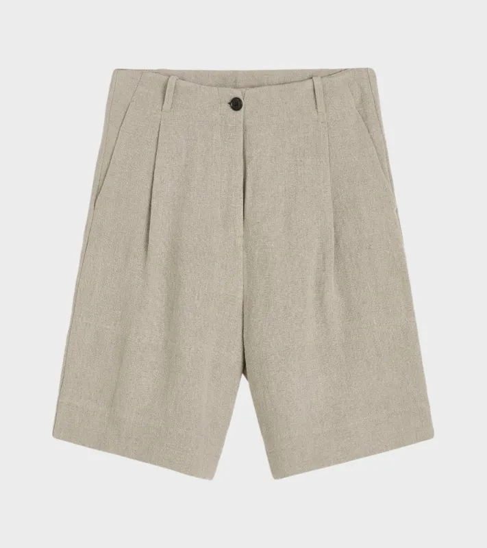 Willy Shorts Heavy Linen Pure Natural made by aiayu