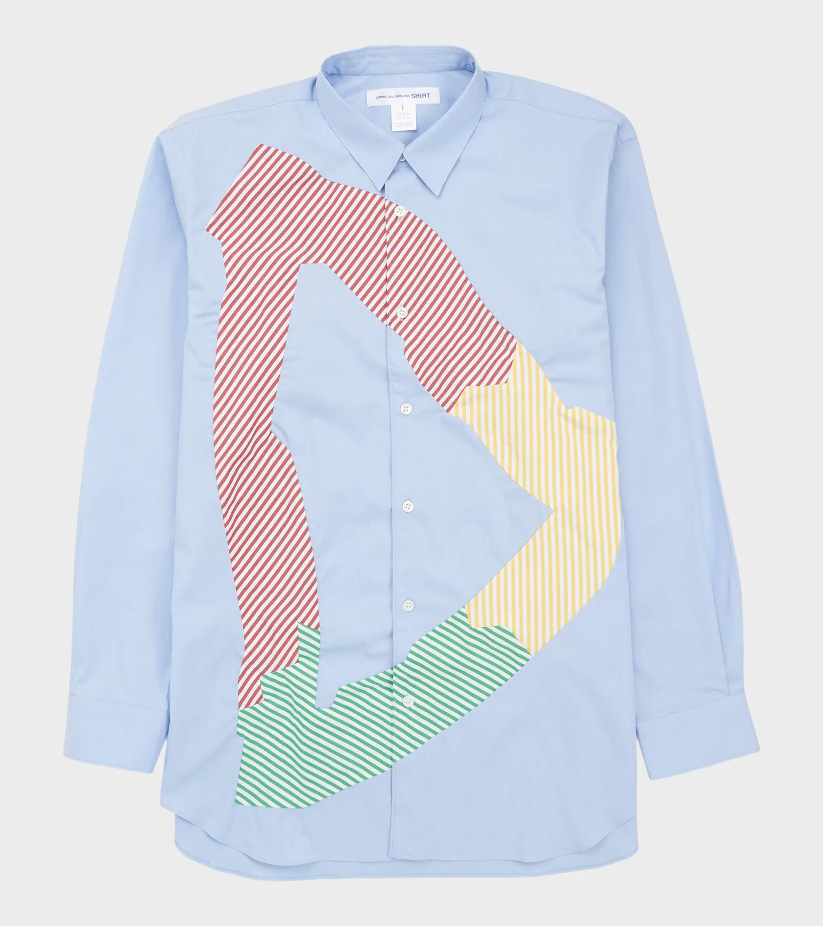 Color Patchwork Shirt Light Blue sold by Dr. Adams