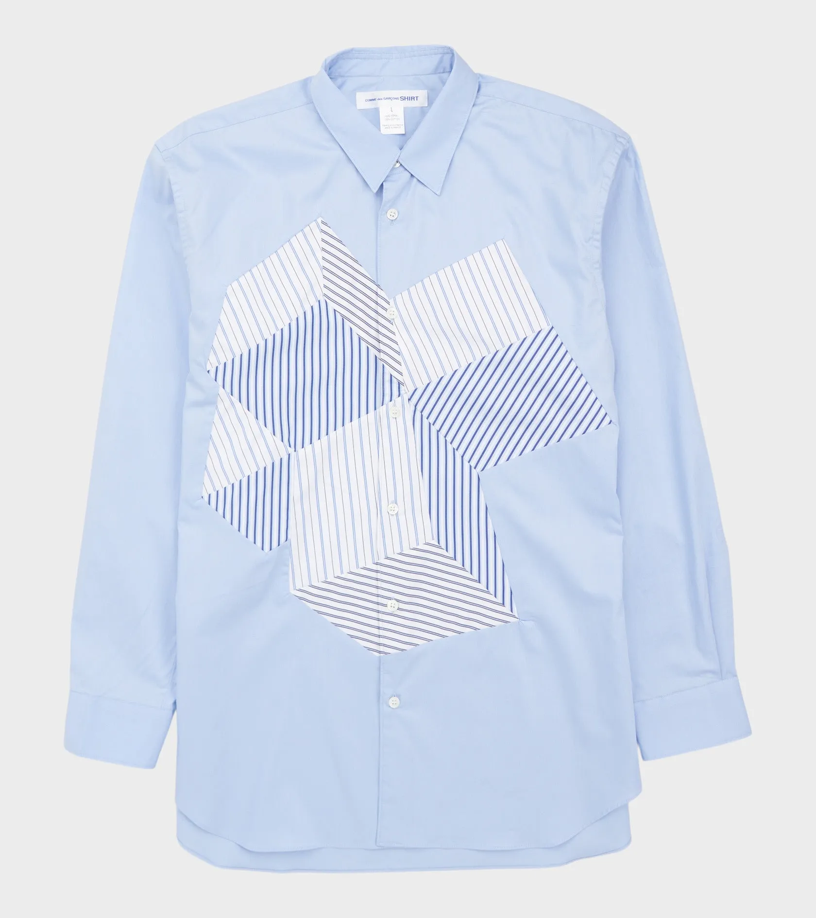 Patchwork 3D Cubes Shirt Light Blue sold by Dr. Adams