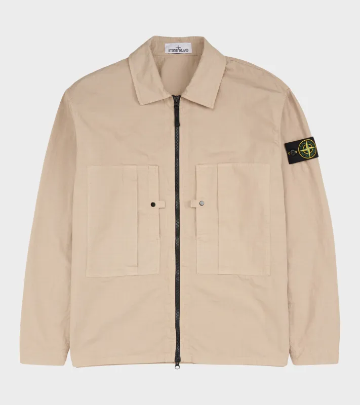 Cotton Ripstop Overshirt Beige sold by Dr. Adams