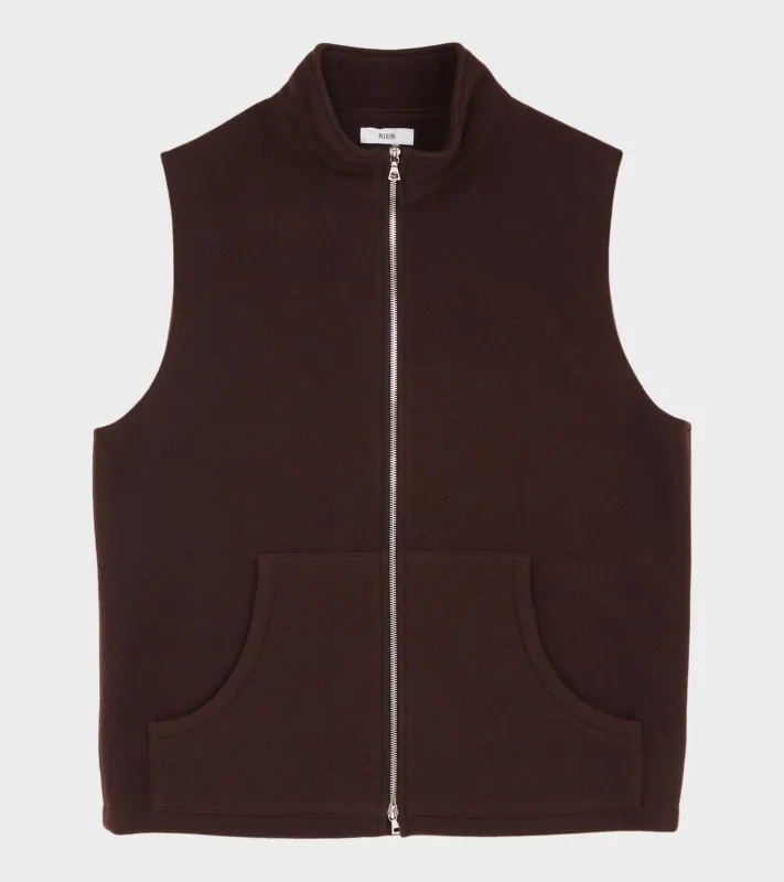 Fleece Full Zip Vest Tanin made by Rier