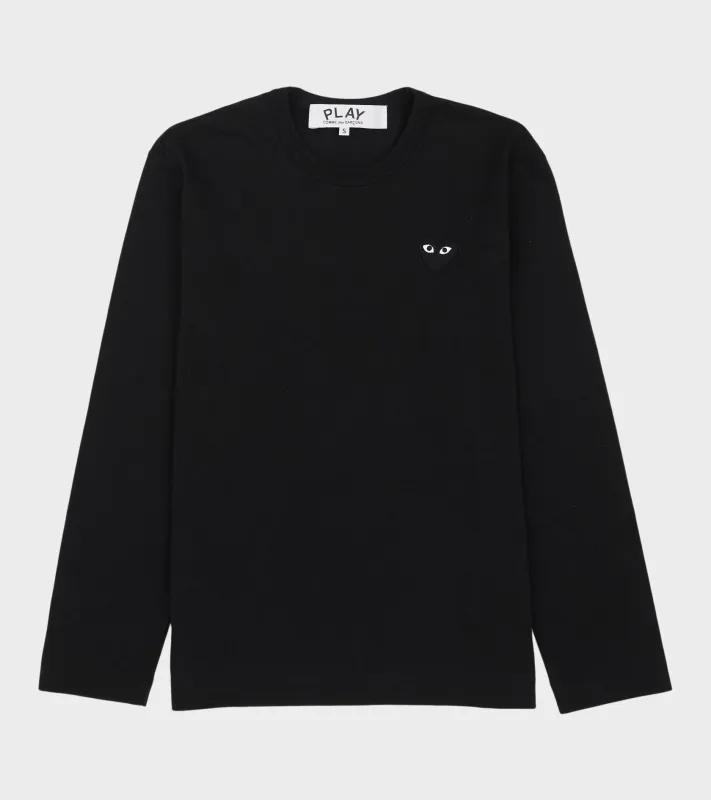 U Black Heart LS T-shirt Black made by Comme des Garcons PLAY