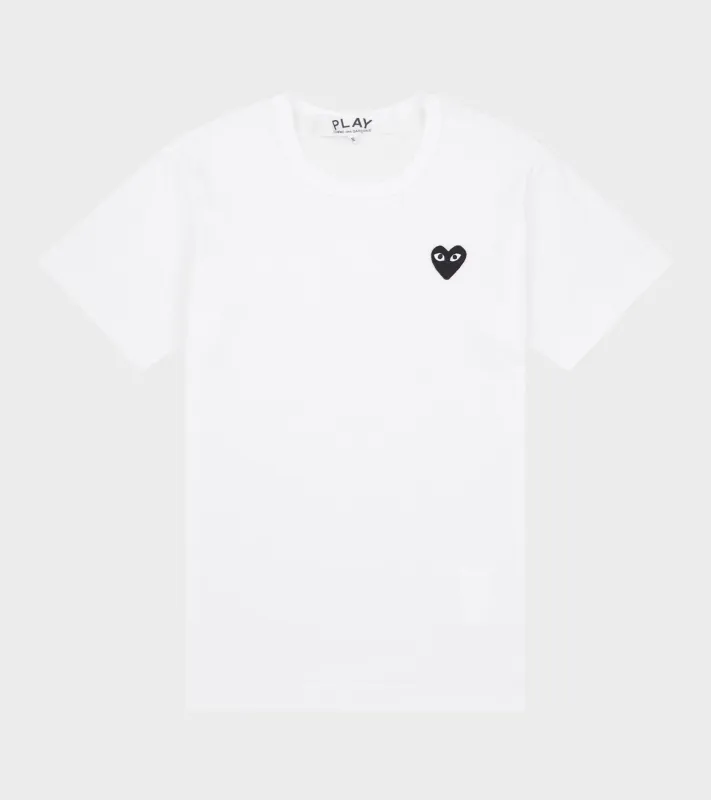 U Black Heart T-shirt White made by Comme des Garcons PLAY