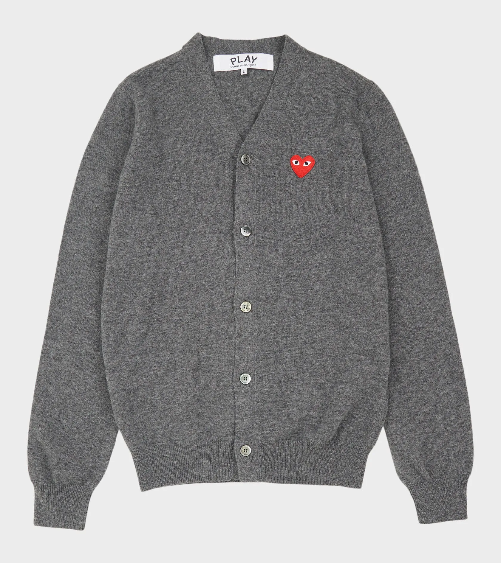 U Red Heart V-neck Cardigan Grey sold by Dr. Adams