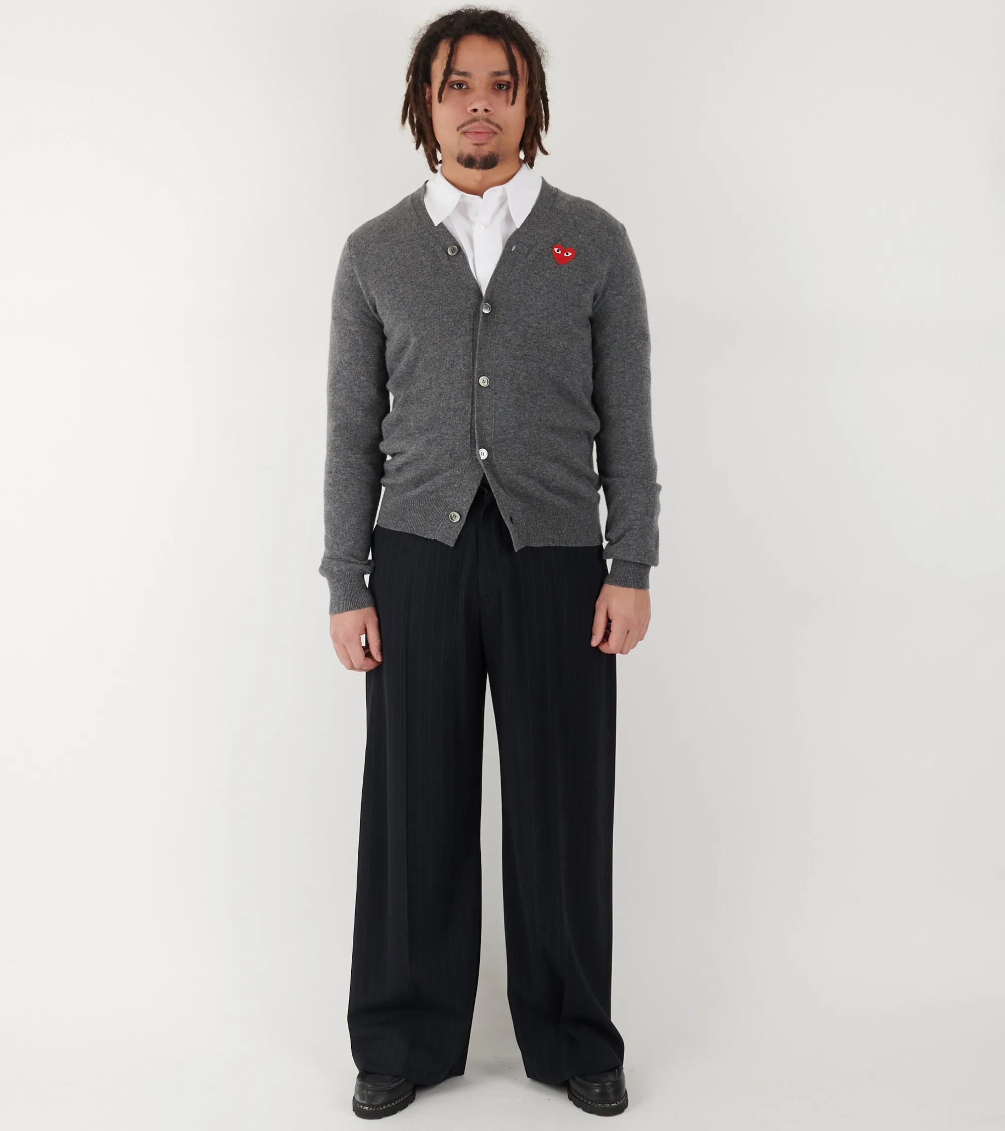 U Red Heart V-neck Cardigan Grey sold by Dr. Adams product image thumbnail 2
