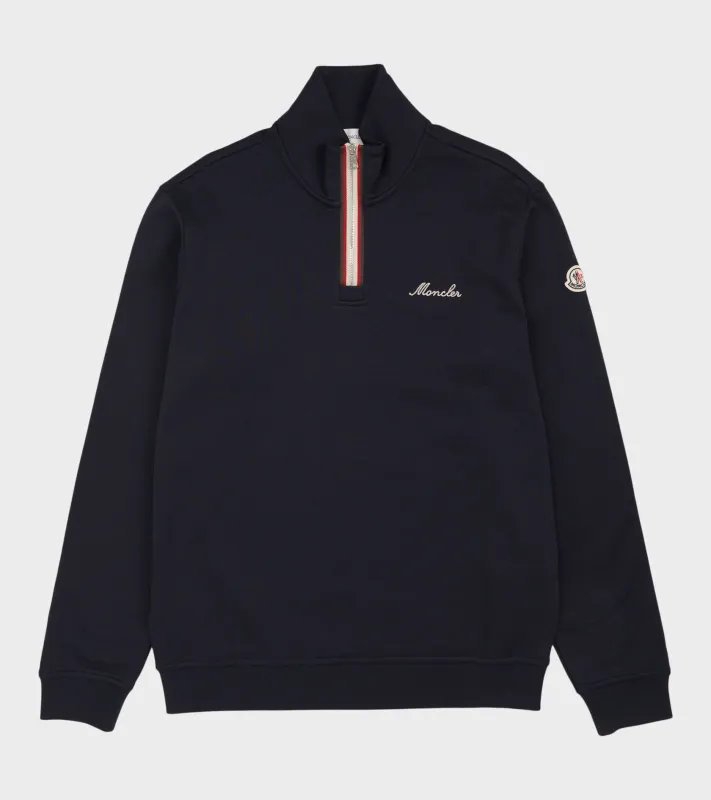 Embroidered Logo Polo T-neck Sweatshirt Navy sold by Dr. Adams