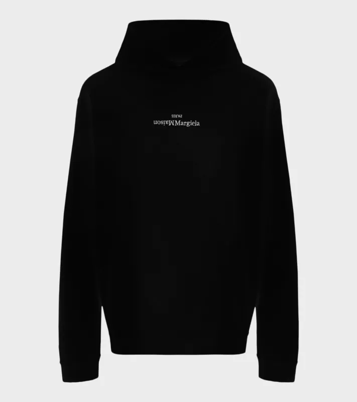 Relaxed Logo Hoodie Black made by Maison Margiela