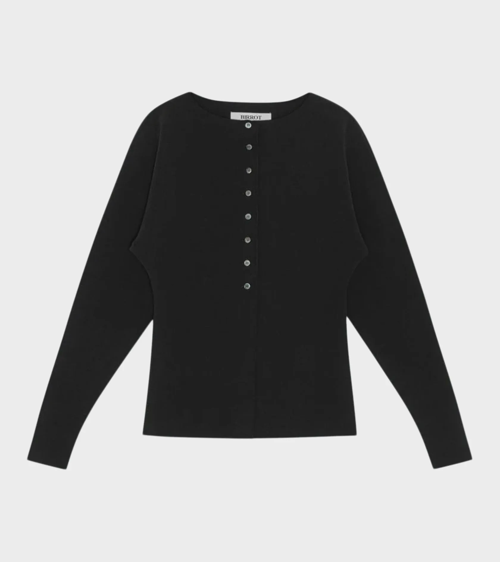 Lay2 Boatneck Cardigan Black sold by Dr. Adams