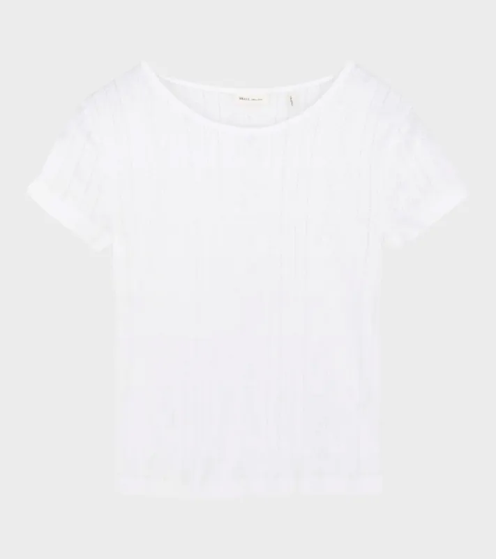 Anna Cap Sleeve Tee Optic White made by Skall Studio