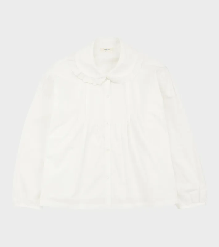 Japanese Cotton Poplin Jessie Shirt White made by Cawley
