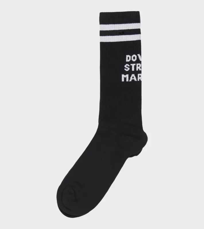 Dover Street Market Logo Socks Black made by Dr. Adams