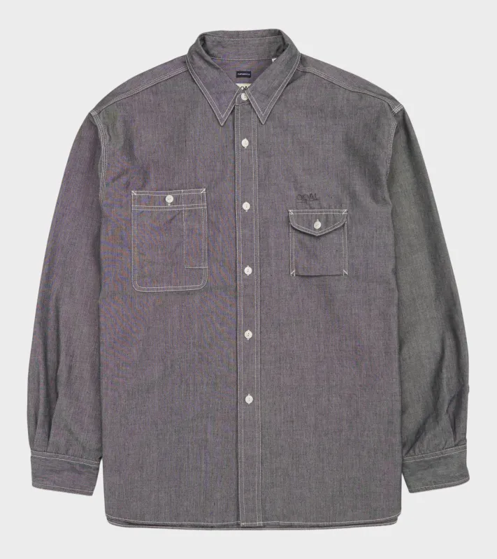 OOAL Chambray Shirt Grey made by Nanamica