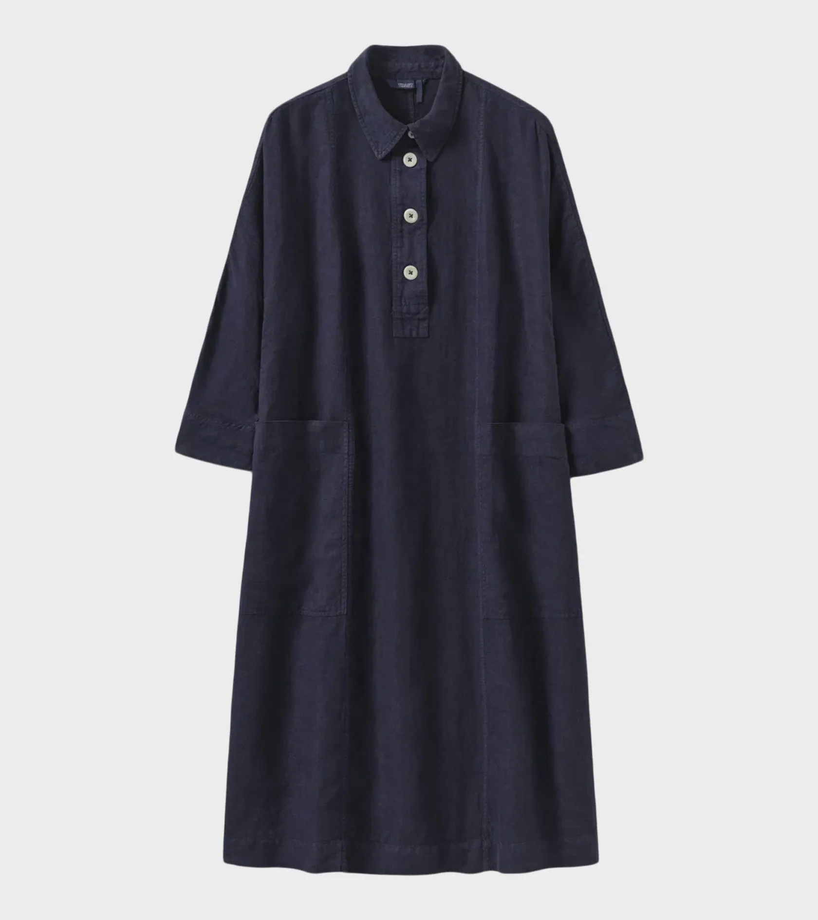 Garment Dyed Linen Tunic Dress Blueberry sold by Dr. Adams