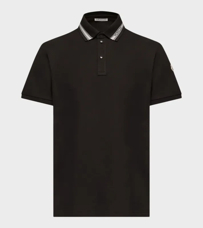 Cotton Piquet Polo Shirt Black made by Moncler