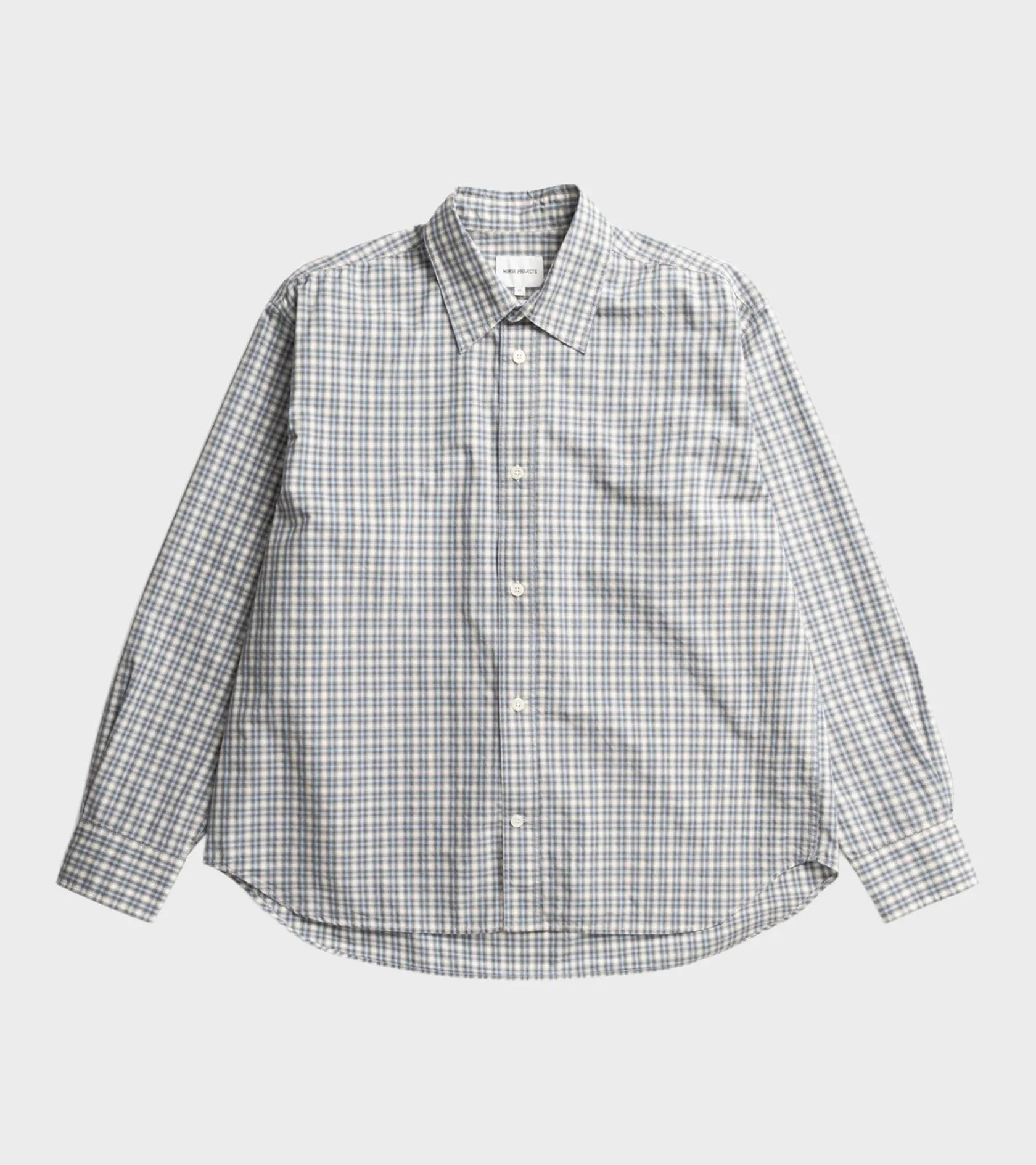 Falster Fine Check Oversize Shirt Cerulean sold by Dr. Adams