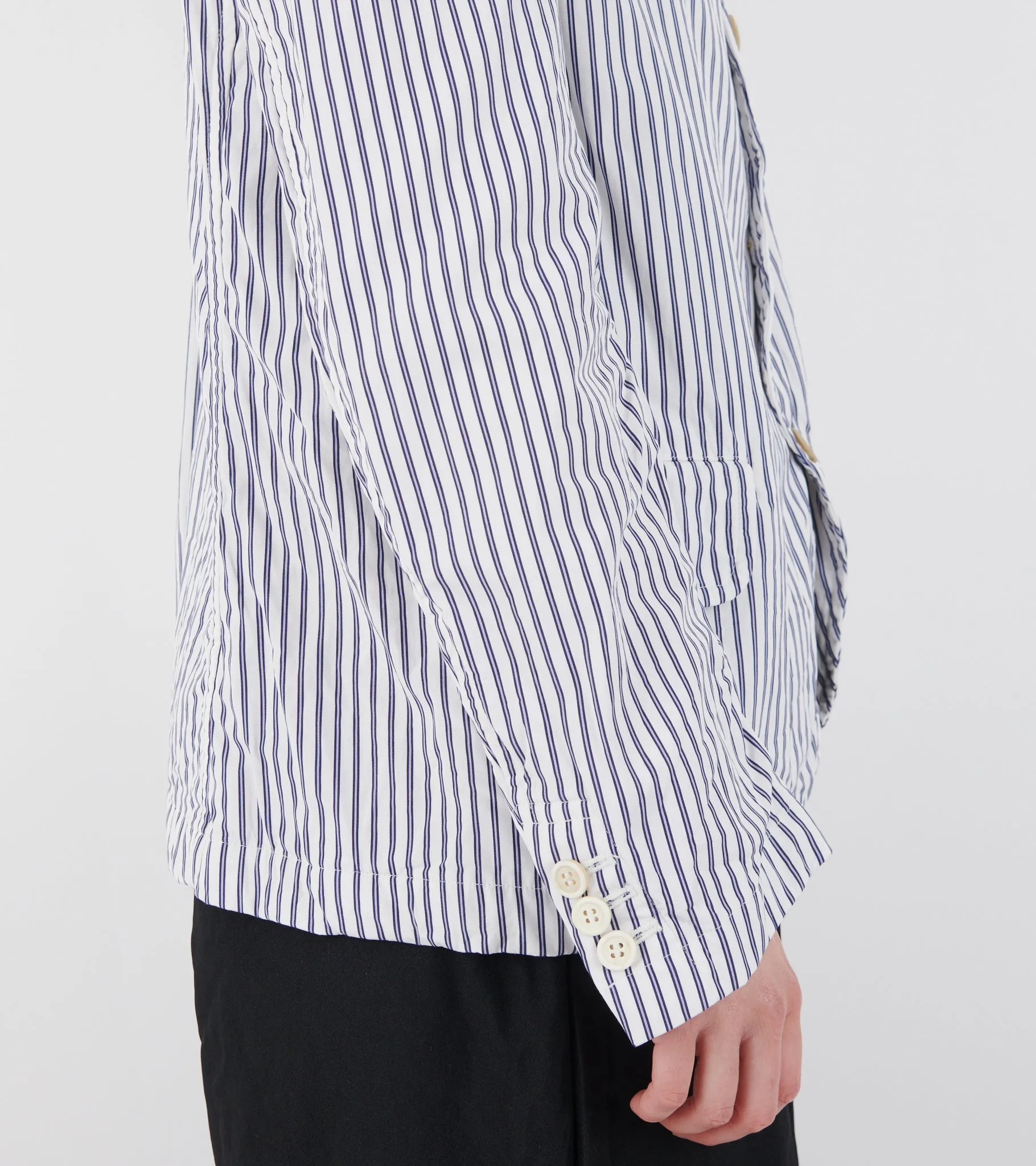 Striped Cotton Blazer White/Dark Blue sold by Dr. Adams product image thumbnail 5