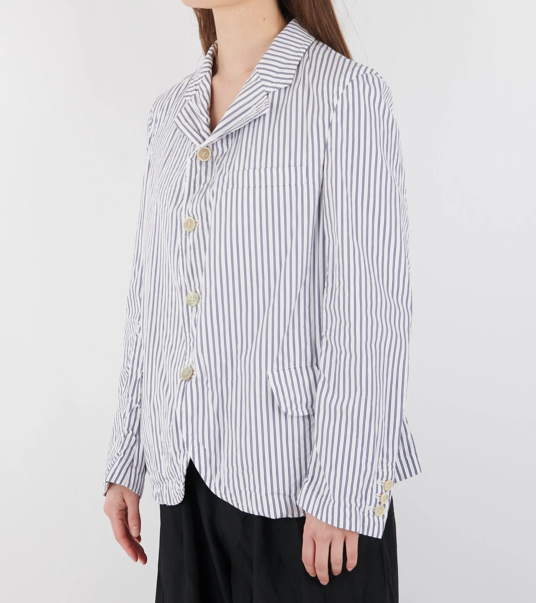 Striped Cotton Blazer White/Dark Blue sold by Dr. Adams product image thumbnail 3