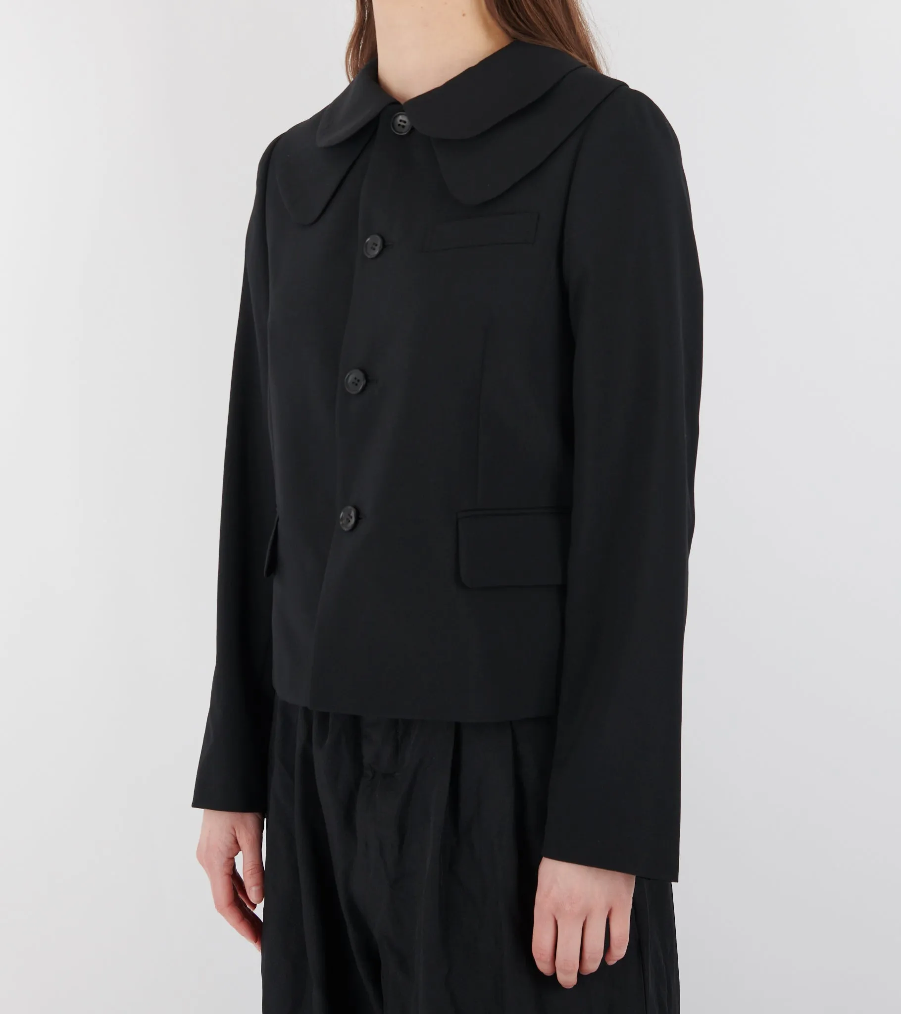 Double Collar Wool Blazer Black sold by Dr. Adams product image thumbnail 4