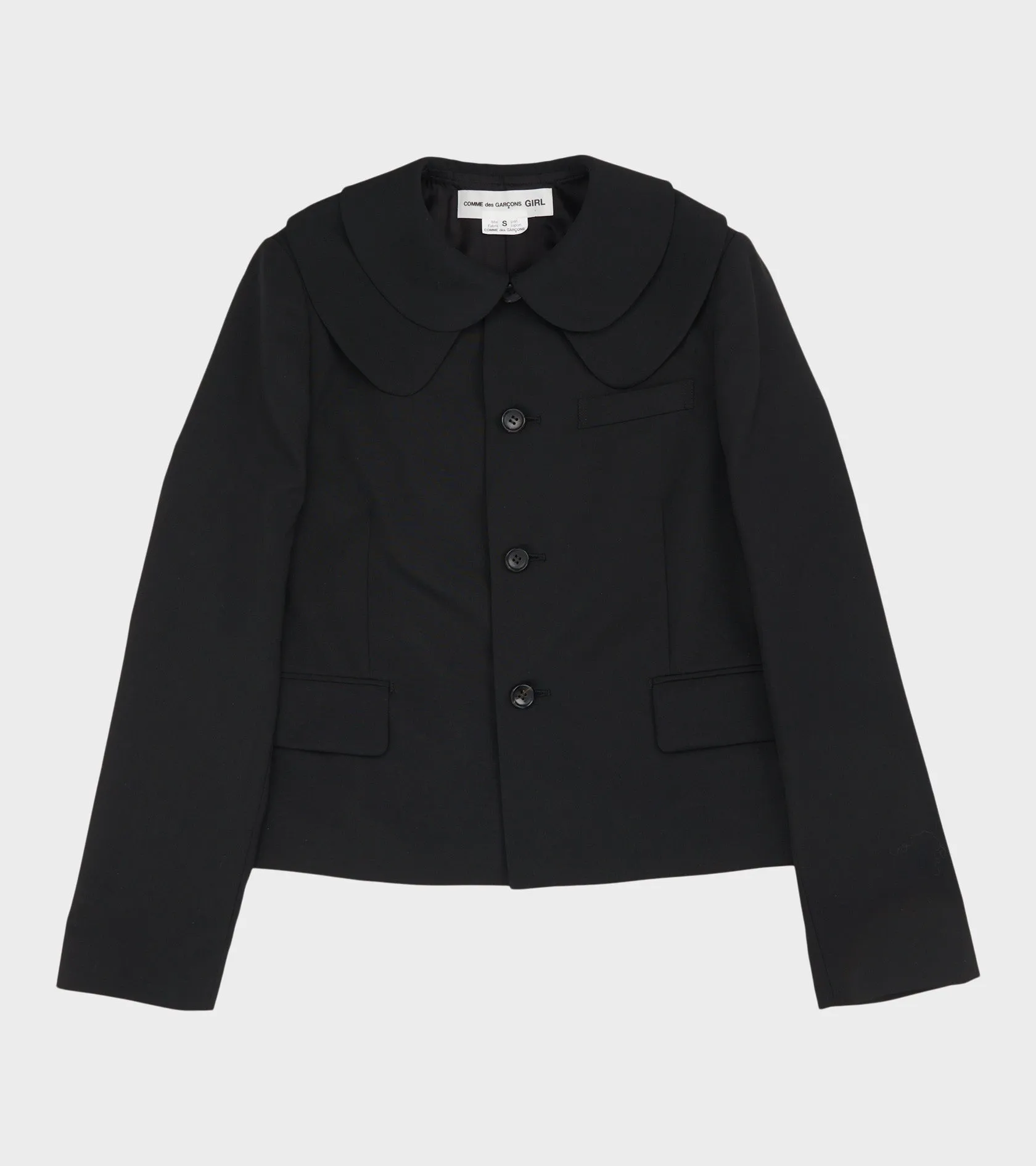 Double Collar Wool Blazer Black sold by Dr. Adams