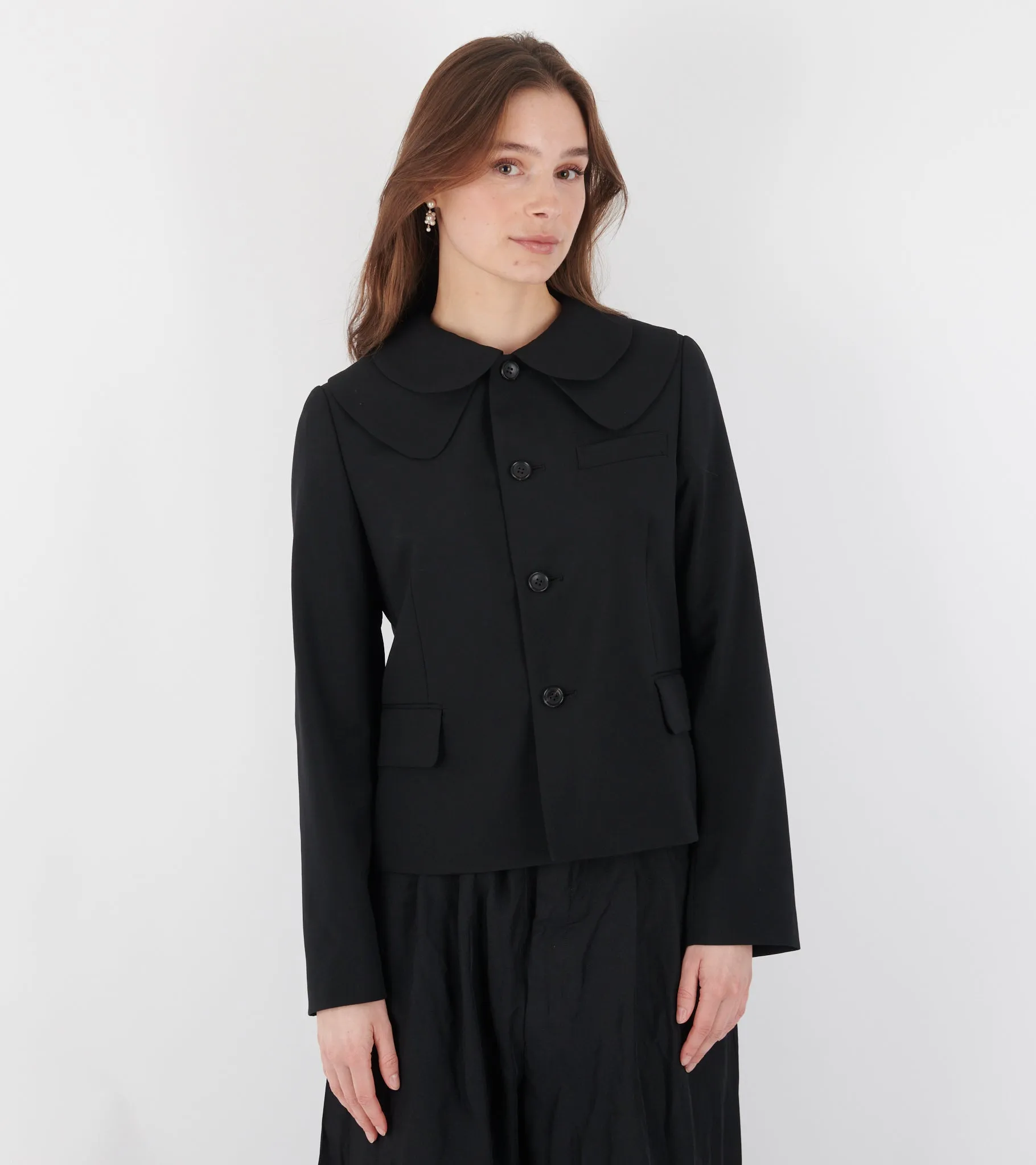 Double Collar Wool Blazer Black sold by Dr. Adams product image thumbnail 3