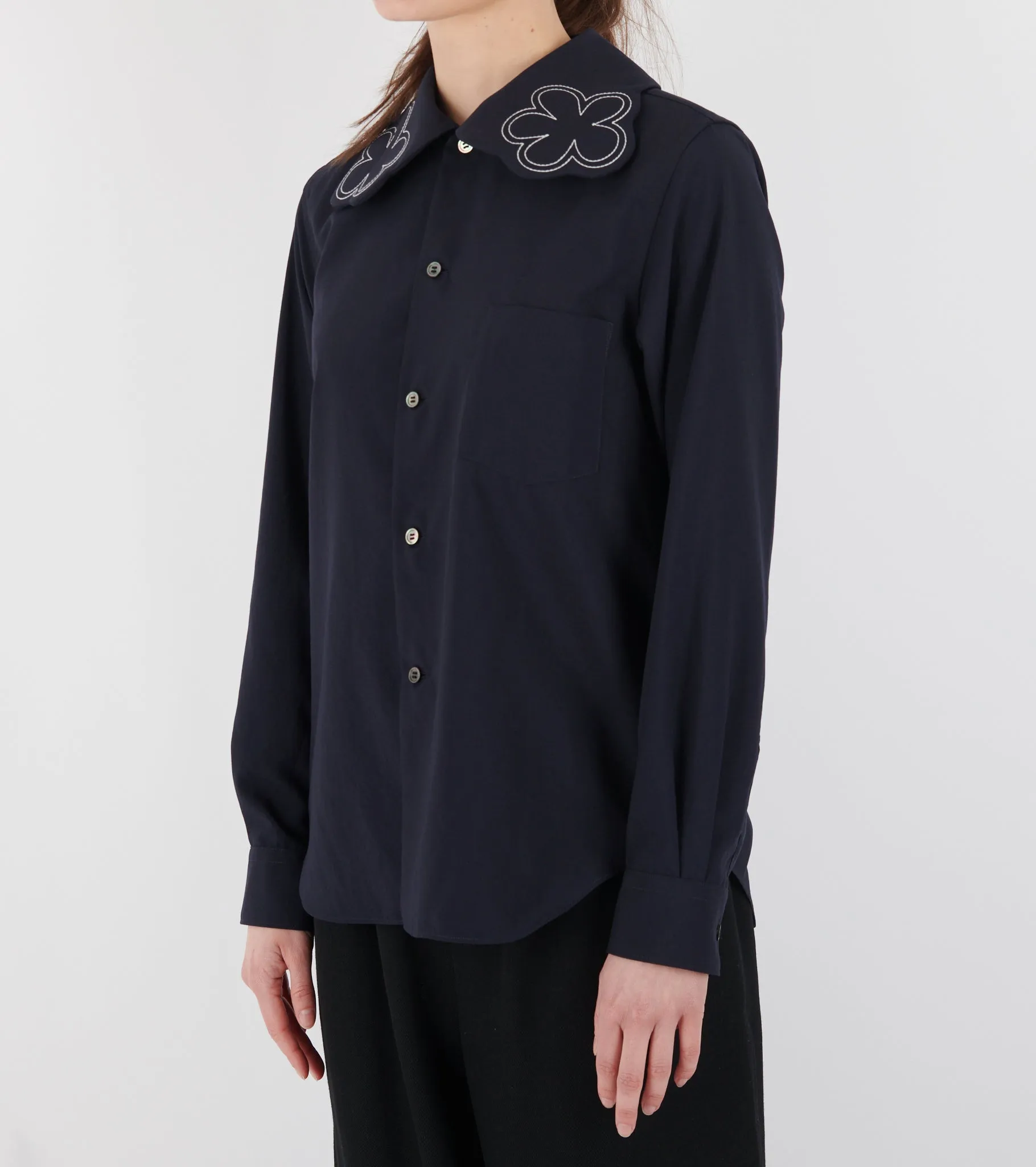 Flower Shirt Navy sold by Dr. Adams product image thumbnail 4
