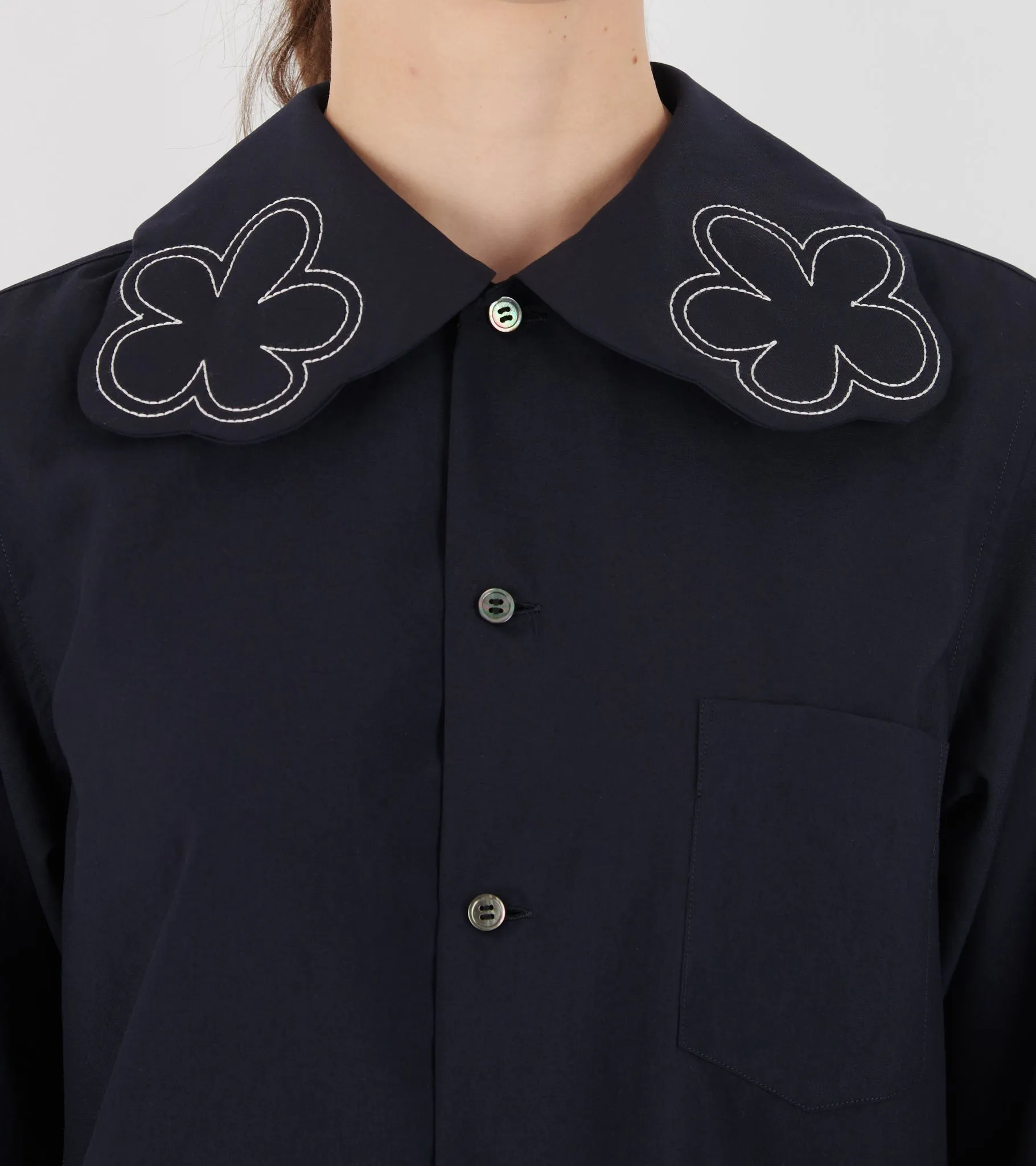 Flower Shirt Navy sold by Dr. Adams product image thumbnail 5