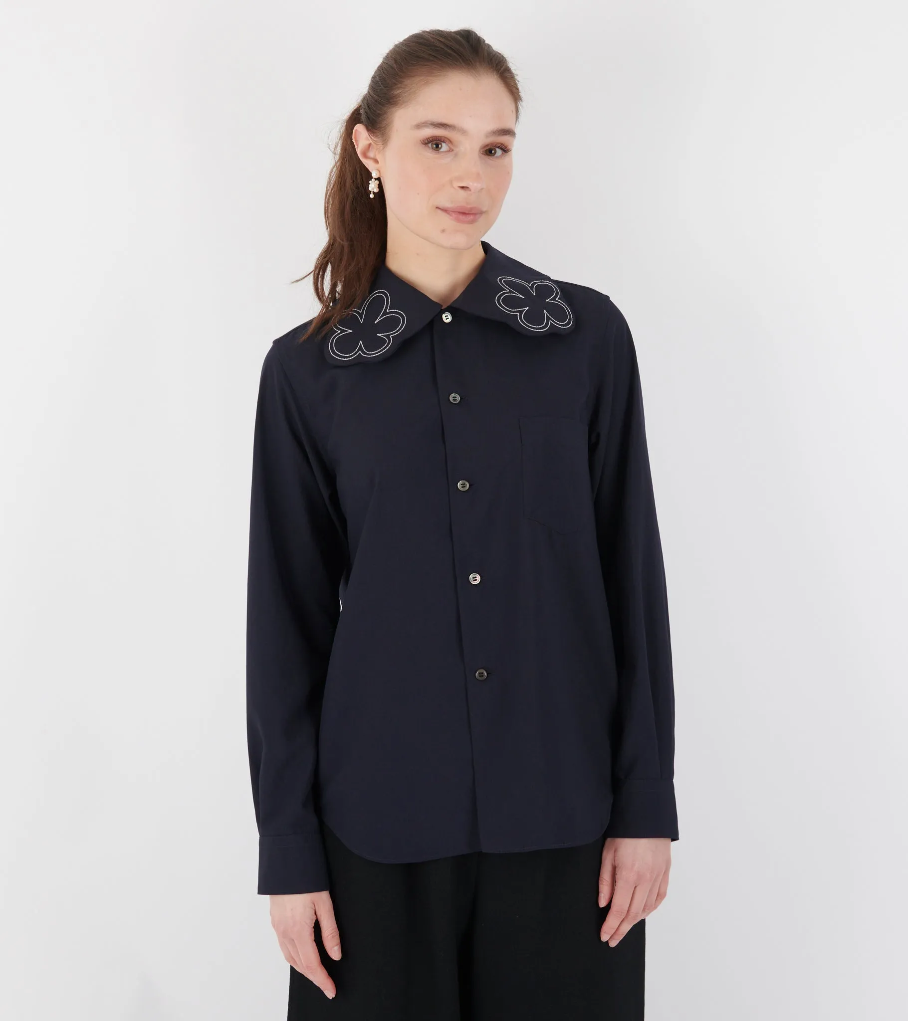 Flower Shirt Navy sold by Dr. Adams product image thumbnail 3