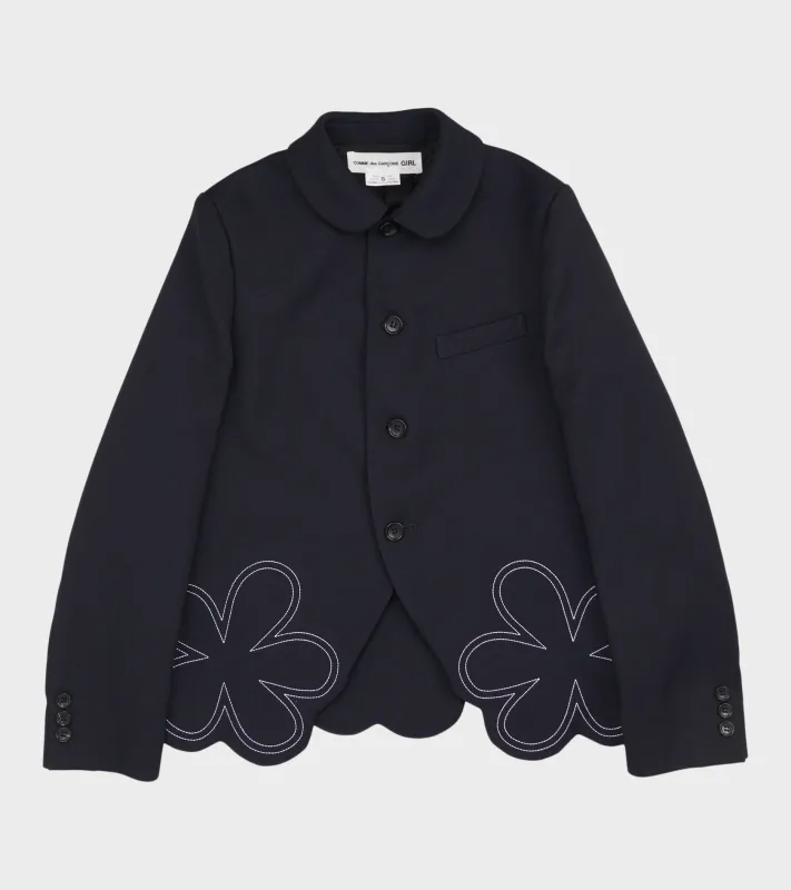 Flower Blazer Navy made by Comme des Garcons