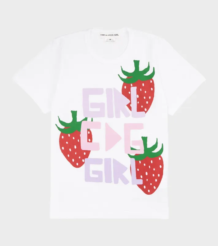 Strawberry T-shirt White made by Comme des Garcons