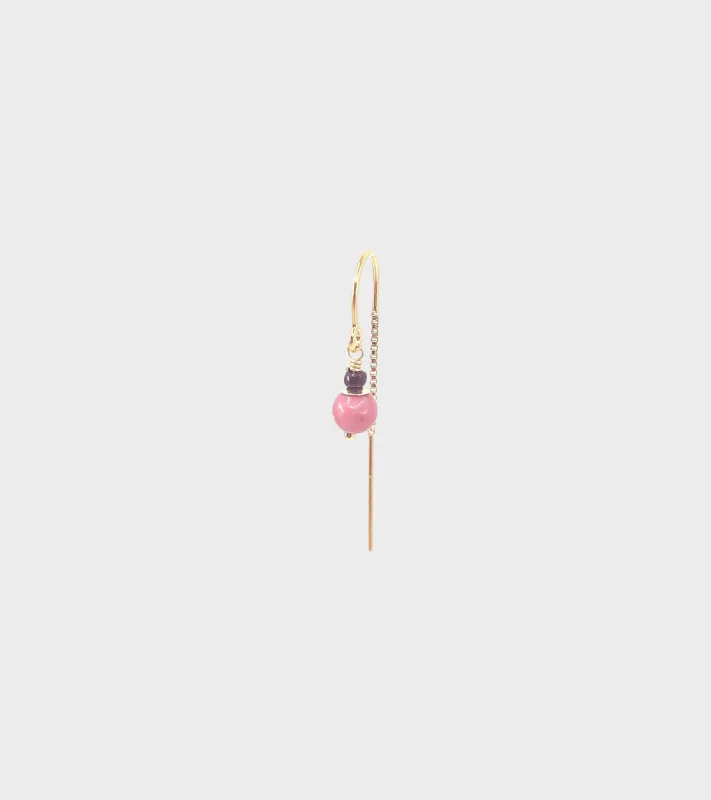 Sui Earring Rhodonite made by Dr. Adams