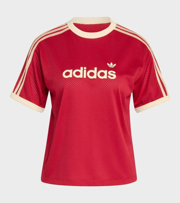 Linear Mesh T-shirt Team Victory Red/Warm Vanilla made by Adidas